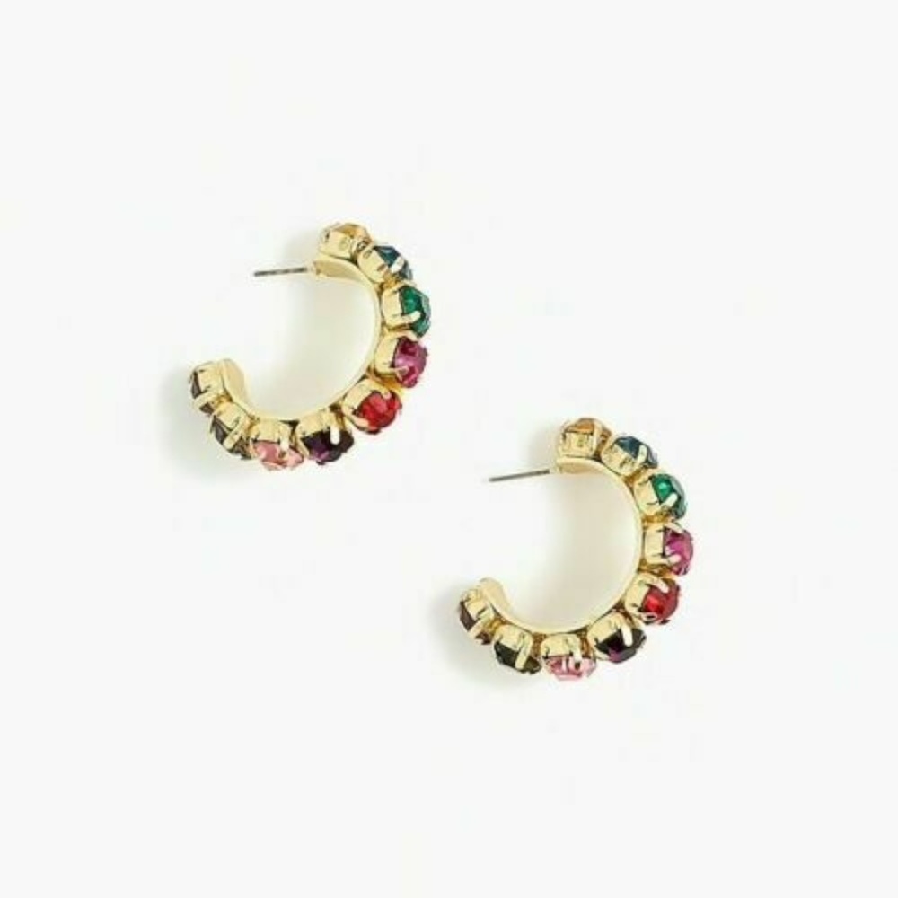 J.Crew Factory Thick Crystals Multicolor Earrings
